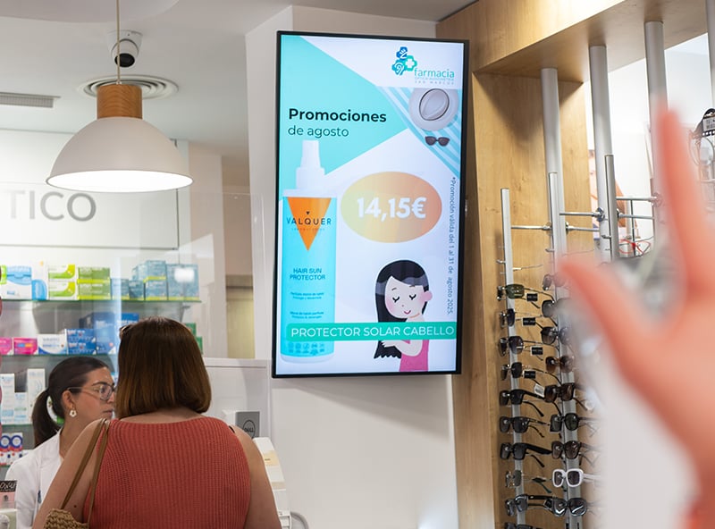 pantalla mostrador farmacia