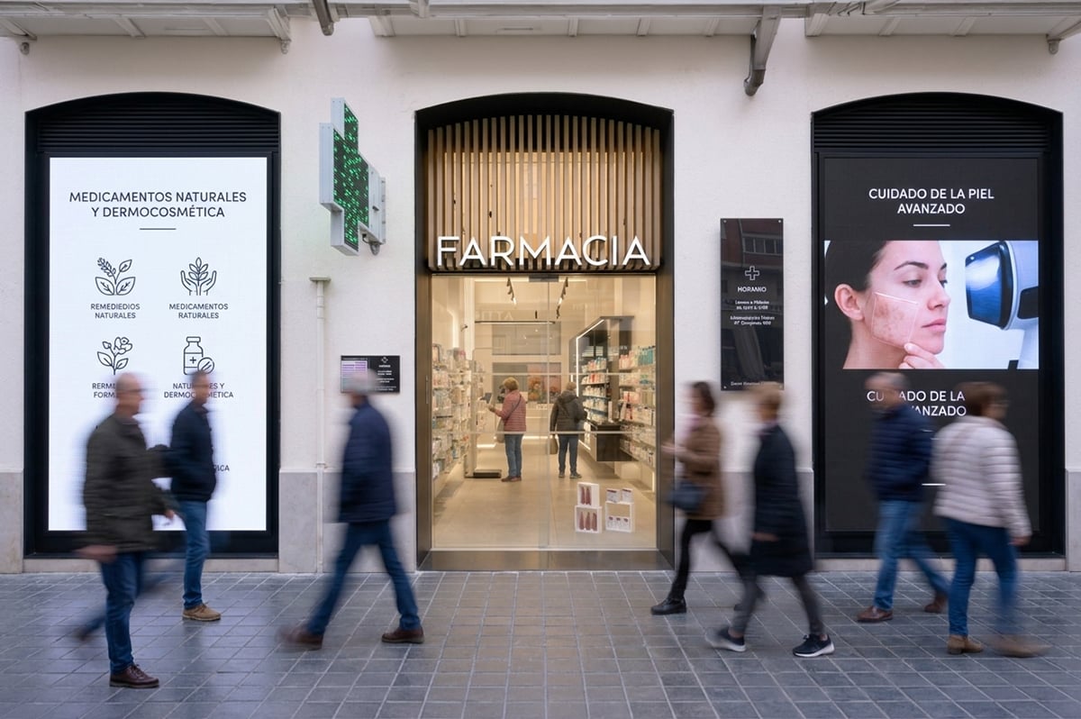 pantallas led para fachada de farmacia
