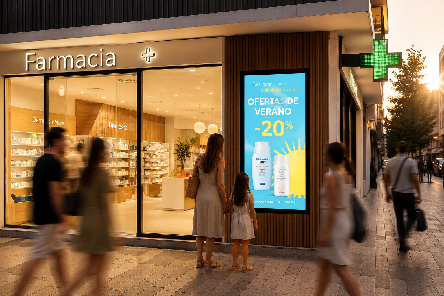 promocion en escaparate de farmacia